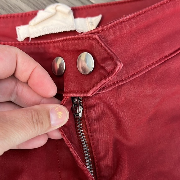 ISABEL MARANT POUR H&M RED WAXED MOTO BIKER PANTS SIZE 6 - Picture 7 of 16